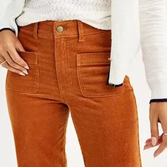 Draper James Wide Leg Corduroy Pant with Patch Pockets 8 - Picture 2 of 16